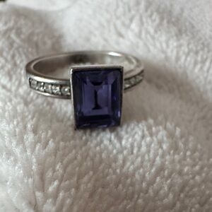 Elegant Silver Ring with Purple Gemstone